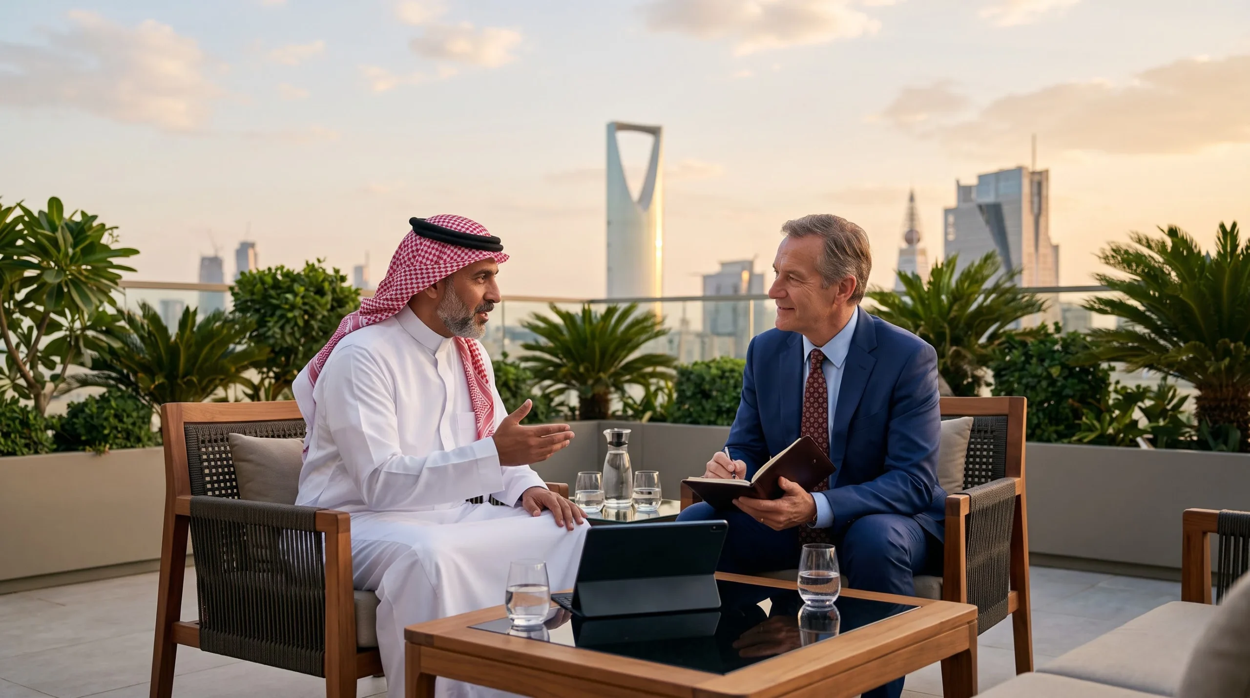 IBRU Holding boardroom overlooking the Riyadh skyline